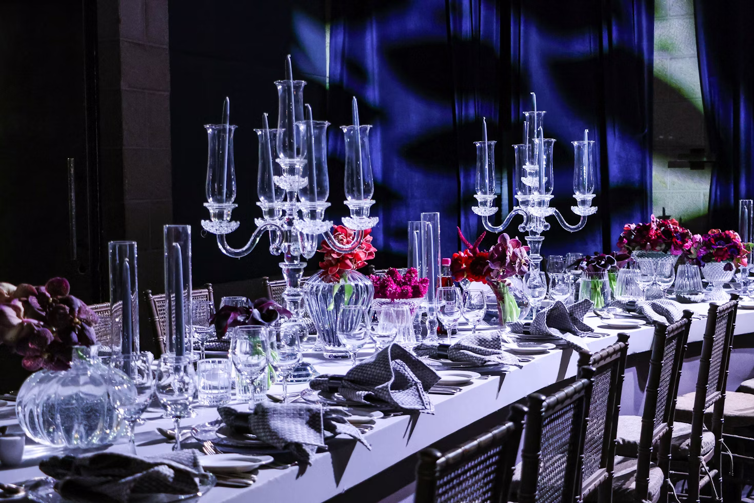 Upscale private celebration with luxury tablescape